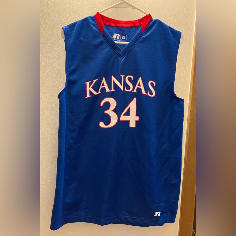 Russell Kansas Jayhawks 34 Paul Pierce Basketball Jersey Tank Top Shirt Large